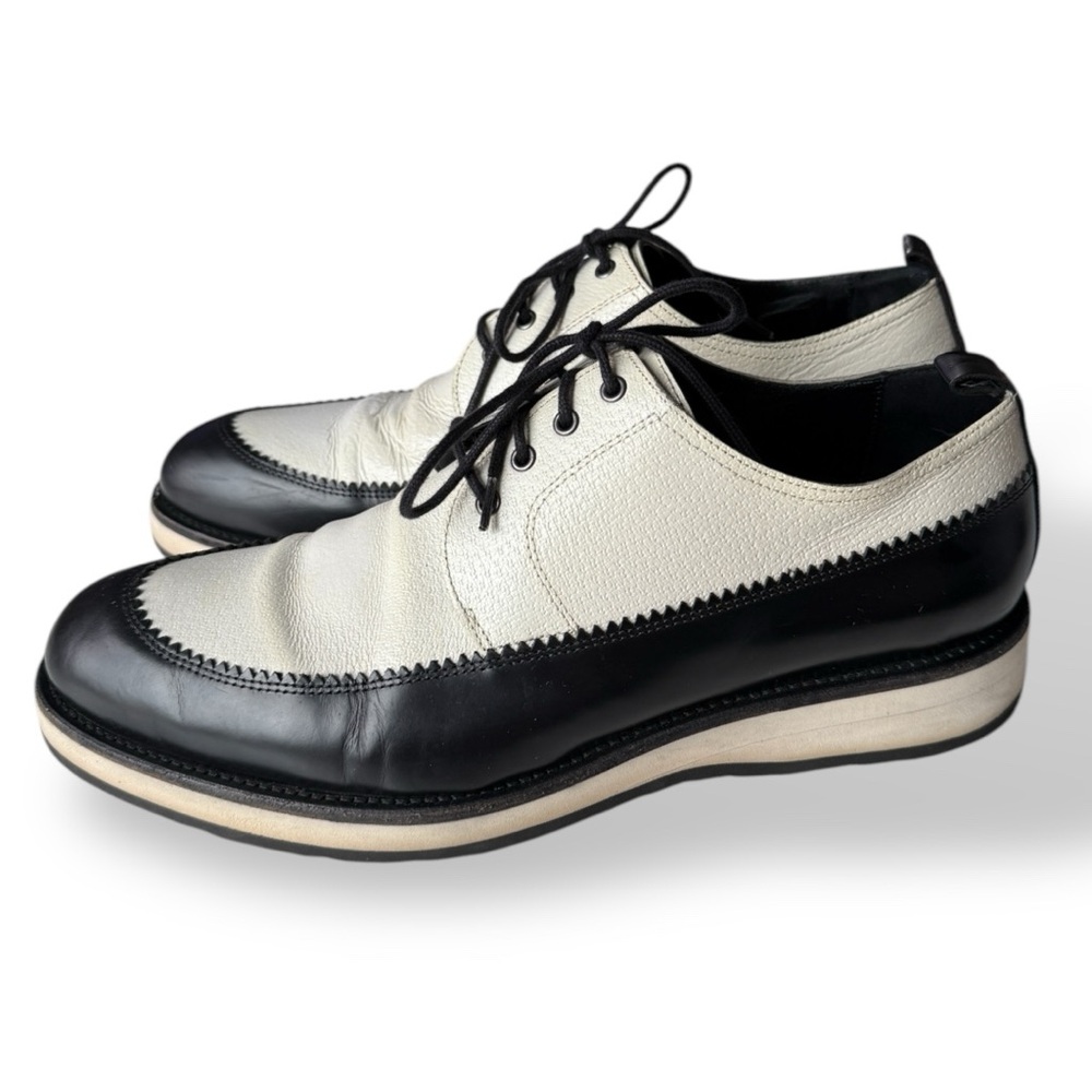 Pierre Hardy Black and White Leather Lace-Up Shoes